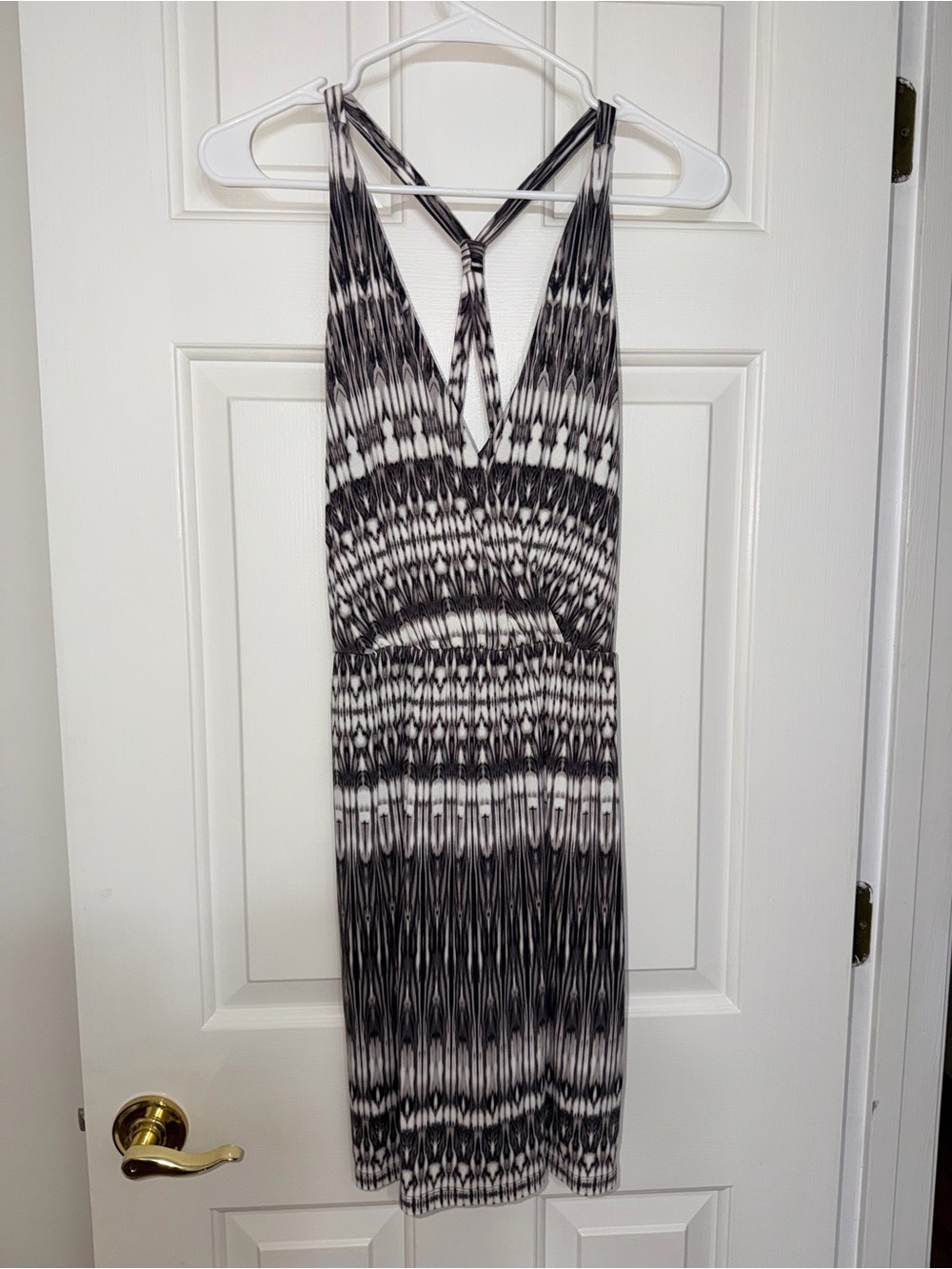 Cynthia Rowley Black & White Midi Dress with Strappy Back